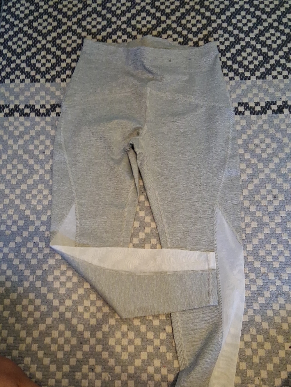 Xersion Gray Leggings with White Mesh Side Panels